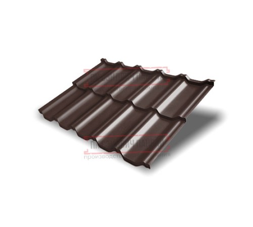 Металлочерепица модульная Квинта Uno 3D RAL8017 Drap-0,45