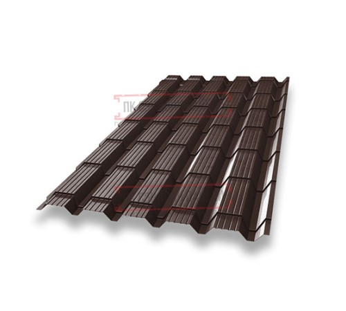Металлочерепица Квадро профи RAL8017 Velur-0,5