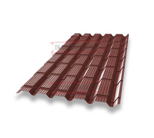 Металлочерепица Монкатта RAL3009 Полиэстер-0,45