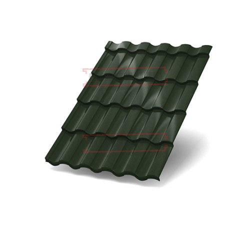 Металлочерепица Монтекристо-M RAL6007 Viking E-0.5