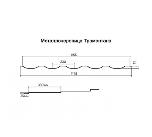Металлочерепица Трамонтана-X RAL6007 Viking E-0.5