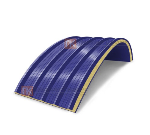 Сэндвич-панели арочные с пенополиуретаном, ширина 1200 мм, толщина 40 мм, 0.5/0.5, RAL5002