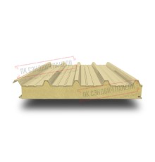 Сэндвич панели кровельные с пенополиуретаном, ширина 1200 мм, толщина 100 мм, 0.5/0.5, RAL1014