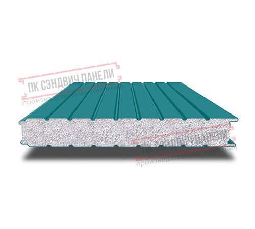 Сэндвич панели стеновые с пенополистиролом, ширина 1200 мм, толщина 250 мм, 0.5/0.5, RAL5021