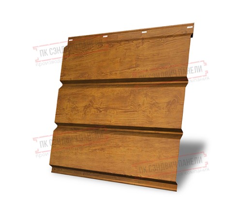 Софит металлический без перфорации 0,4 Print Premium с пленкой Golden Wood