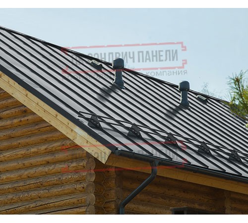 Фальц двойной стоячий Line 0,5 GreenCoat PuRALBT RR23 темно-серый с пленкой на замках