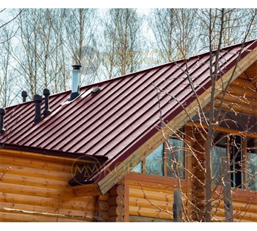 Кликфальц Line 0,5 Velur RAL3005 красное вино с пленкой на замках