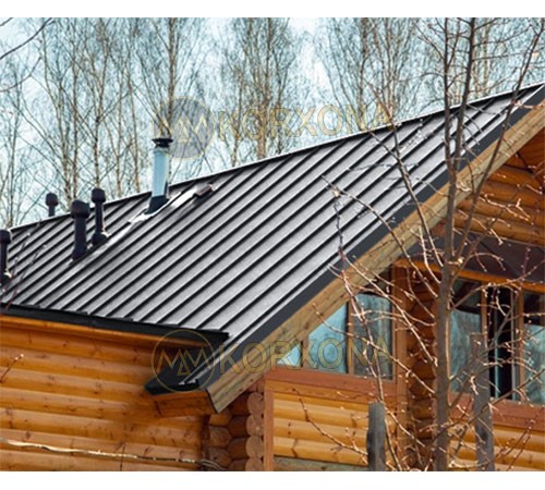 Кликфальц Line 0,5 Satin Мatt RAL7024 мокрый асфальт с пленкой на замках