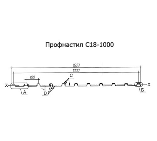 Продольно гнутый профнастил для укрытий конвейеров С18ПГ-1023, 0,9, оцинкованный