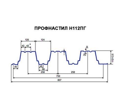 Продольно гнутый профнастил для укрытий конвейеров Н112ПГ-807, 1,0, оцинкованный