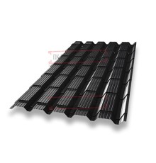 Металлочерепица Квадро профи RAL9005 Velur-0,5