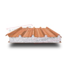 Сэндвич панели кровельные с пенополистиролом, ширина 1200 мм, толщина 250 мм, 0.5/0.5, золотой орех