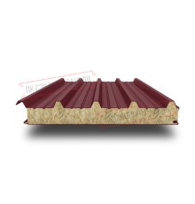 Сэндвич панели акустические кровельные с минеральной ватой, ширина 1200 мм, толщина 60 мм, 0.5/0.5, RAL3005