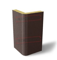 Угловая сэндвич-панель вертикальная из пенополиуретана, 0.5/0.5, ширина 1200 мм, толщина 10 мм, RAL8017