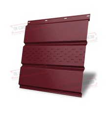 Софит металлический центральная перфорация 0,5 Quarzit lite с пленкой RAL 3005 красное вино