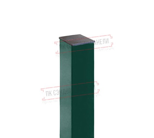 Столб 62х55х1,4х2500 RAL 6005